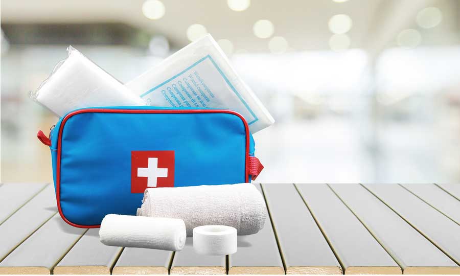  First aid bag with supplies