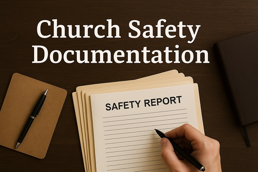 A Matter of Record Church Security & Safety Documentation A landscape photo showing the title