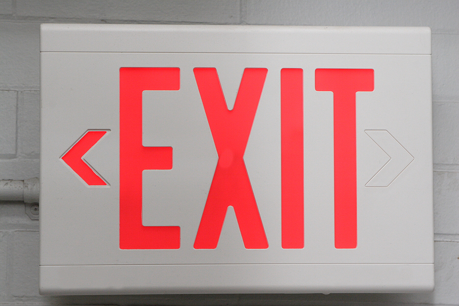 Building exit sign