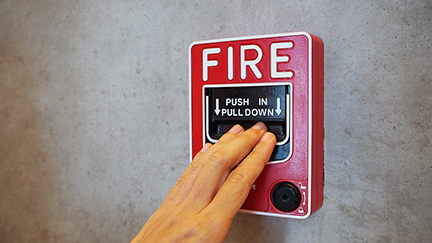 Fire alarm notifier or alert or bell warning equipment use when on fire.
