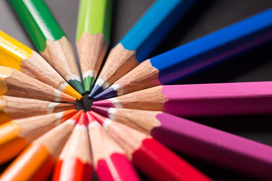 Color wheel pencils