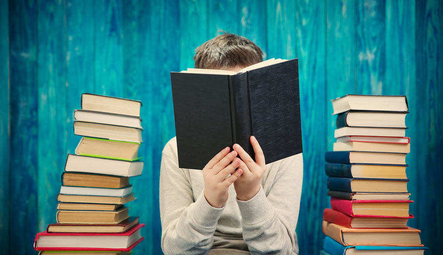 Person reading a book